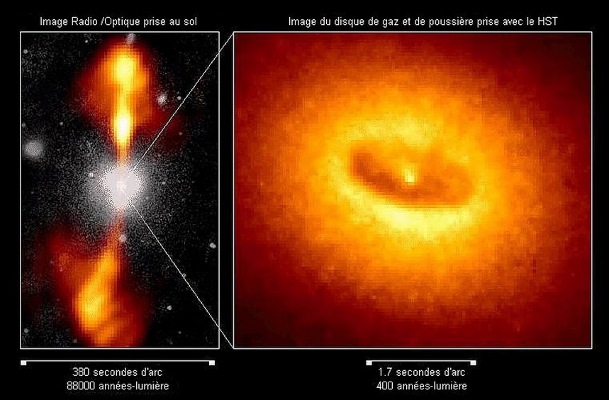 Galaxie NGC 4261 et son disque autour du trou noir